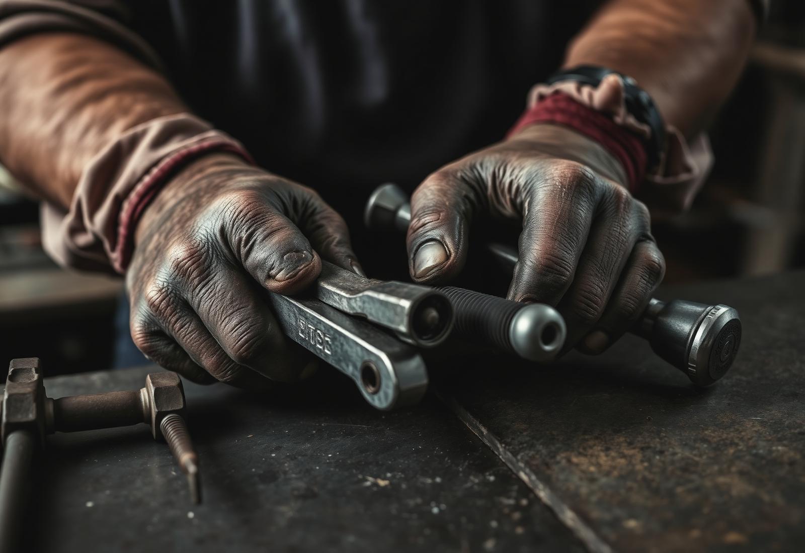 Hands of a skilled tradesman